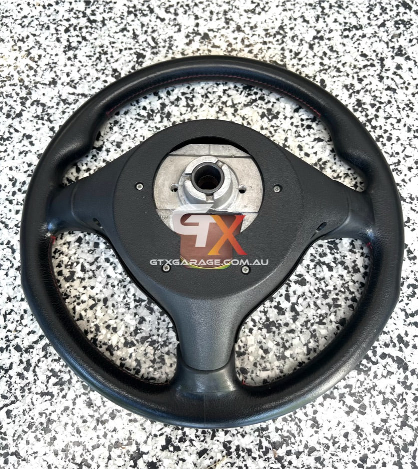MOMO Mitsubishi Lancer Evolution 4/5/6 Steering Wheel Red Stitch (#1)