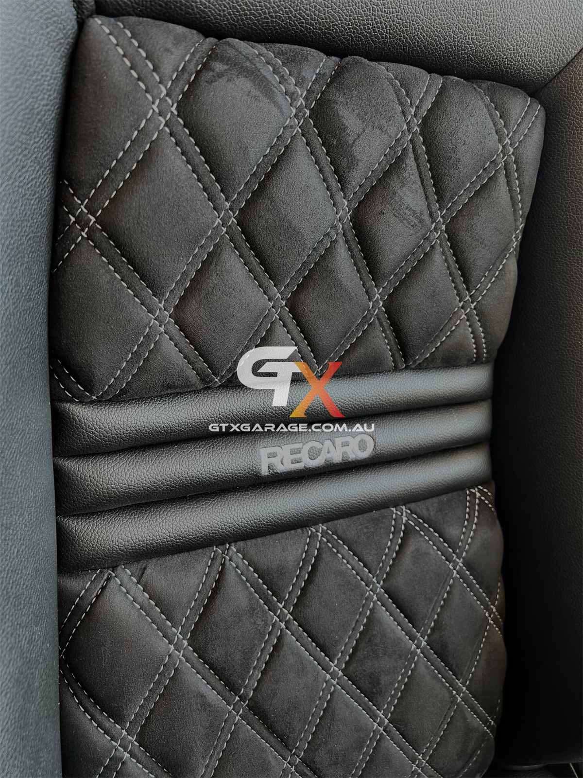 RECARO LX Fishnet Diamond White Stitching