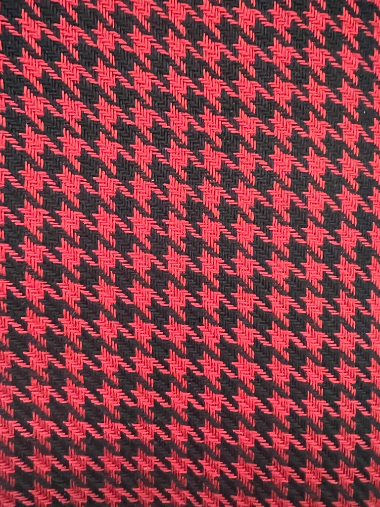 Houndstooth Chili Red Fabric