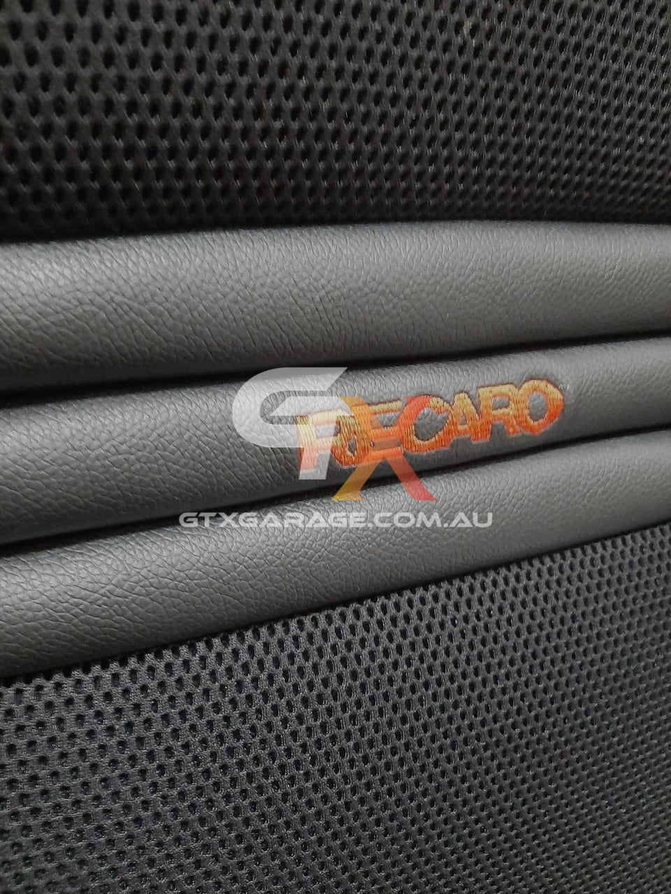 (Pre-Order) RECARO LX Fishnet Black Fabric & Vinyl (Red Logo)